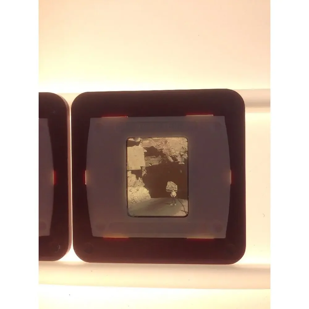 Lot of 2 Vtg Monument Statue Tunnel Rocks Travel Tourist Photograph Color Slides